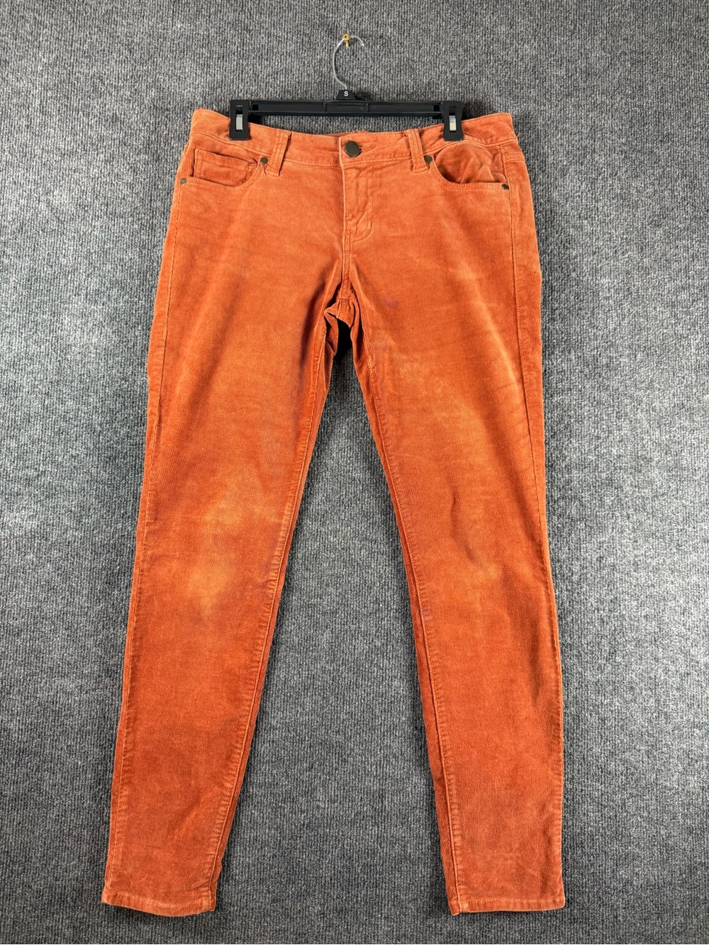 CAbi Womens 8 Burnt Orange Corduroy Pants Stretch Skinny Straight Leg Fall